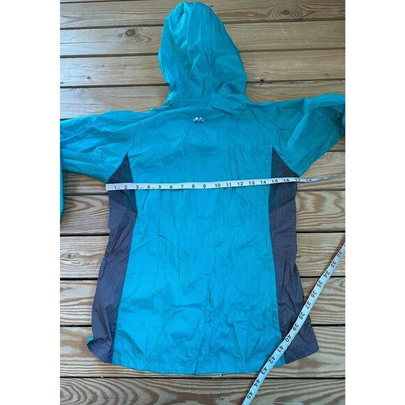 Montbell Hooded Jacket Size Medium Women’s Turquoise Full Zip - Picture 7 of 8